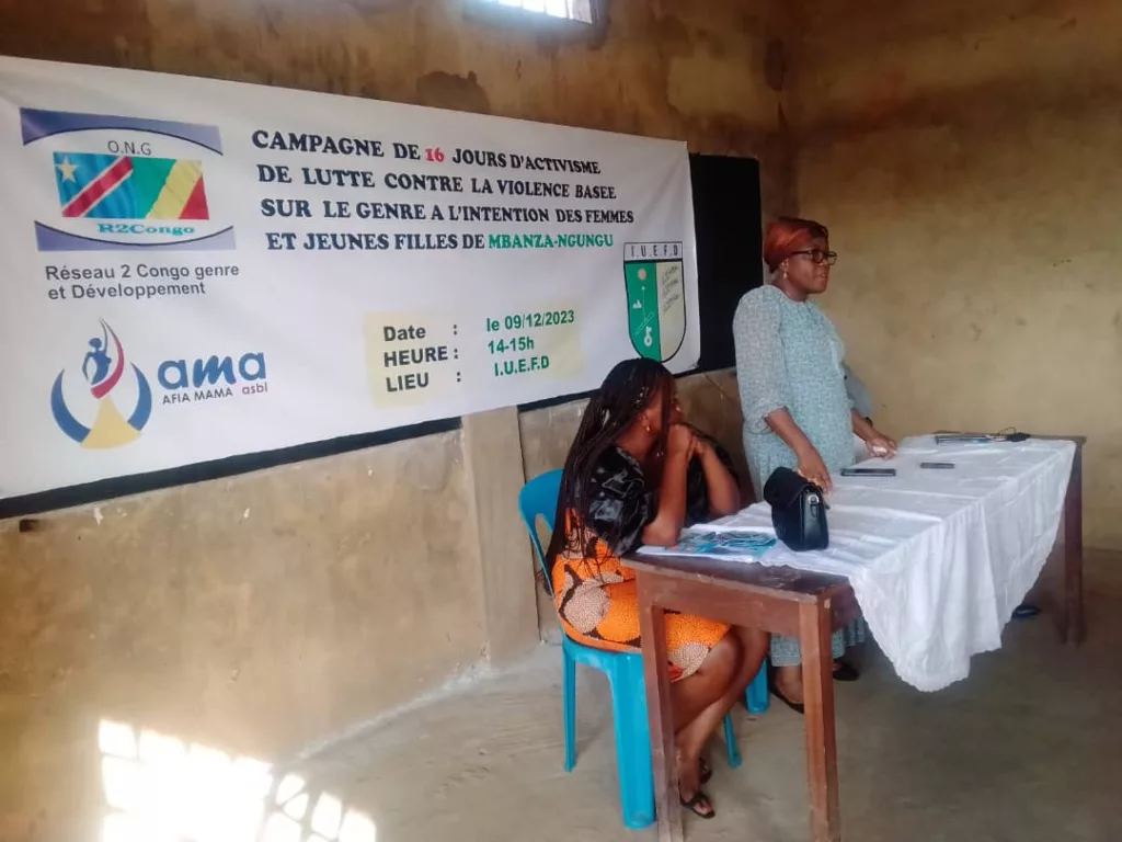Kongo Central : l'ONG « Réseau 2 Congo » sensibilise les femmes et jeunes filles de Mbanza-Ngungu sur les VBG 1 IMG 20231210 WA0037