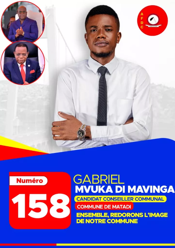 Élections 2023 : le candidat conseiller communal (158), Gabriel Mvuka Di Mavinga s’engage à redorer l’image de la commune de Matadi 1 IMG 20231217 WA0013
