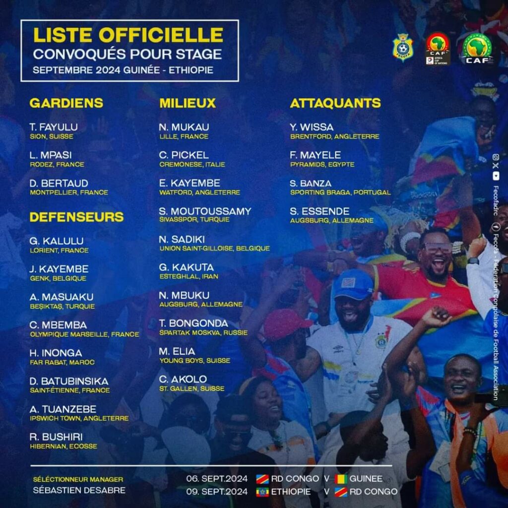 CAN 2025 : les 25 Léopards pour les deux premières journées des éliminatoires 1 FB IMG 1724419584306