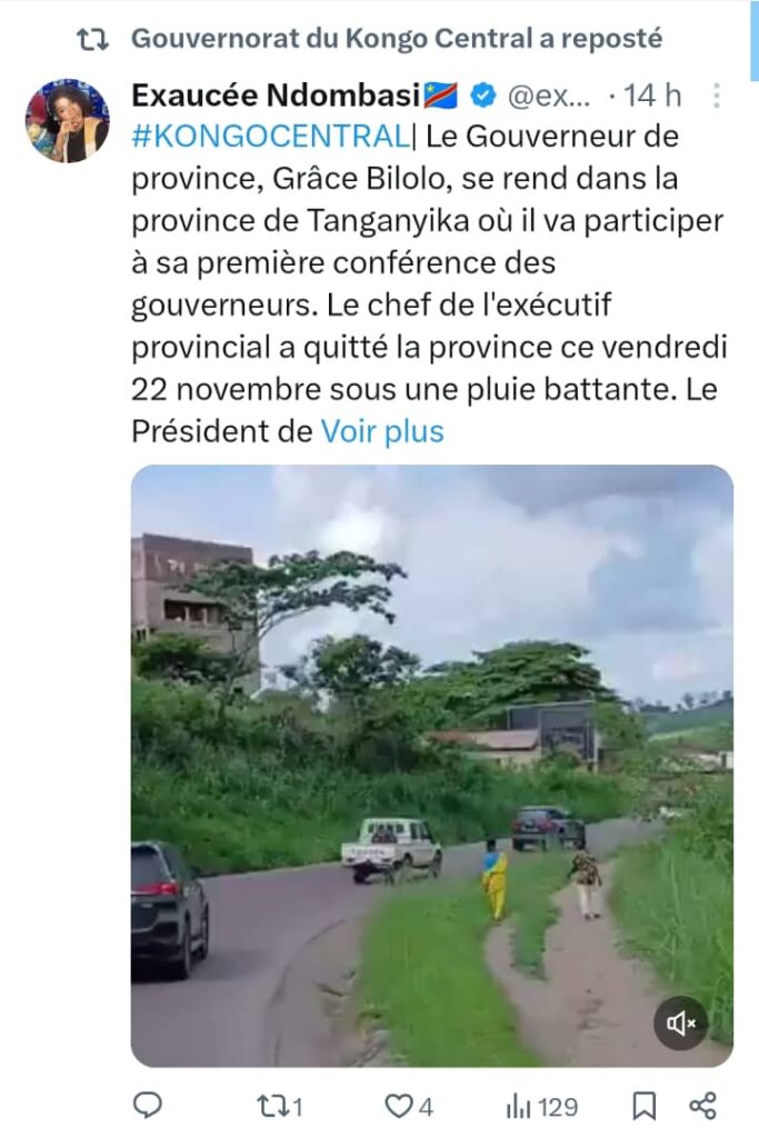 Grace Bilolo, en route vers le Tanganyika pour participer à la conférence des gouverneurs 1 IMG 20241123 WA0006