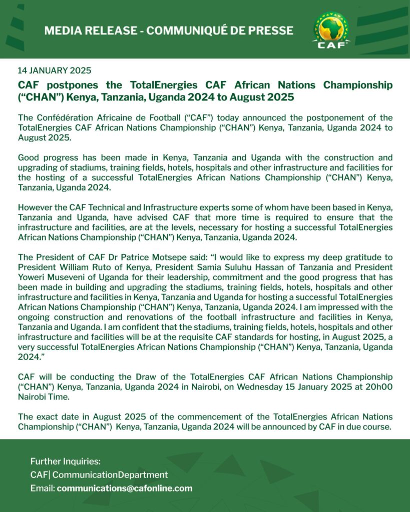 CHAN 2025 : la 8e édition reportée en août prochain 2 1000192186