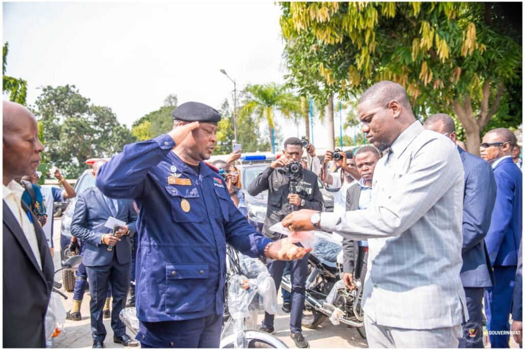 Sécurité : le Gouverneur Grâce Bilolo dote la Police du Kongo Central d’engins roulants 1 IMG 20250204 WA0009