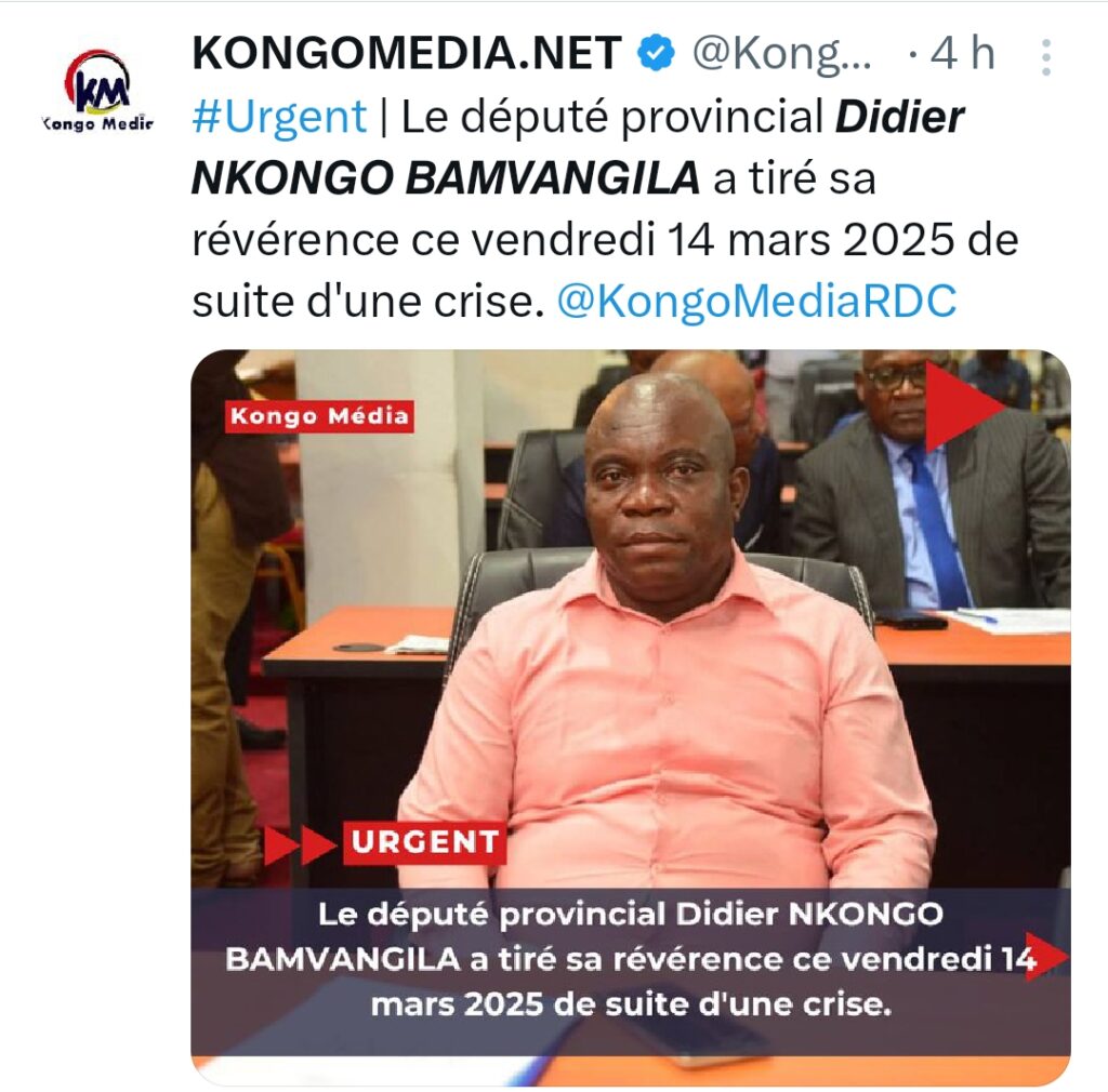 Kongo Central : décès du député provincial Didier Nkongo Bamvangila 1 Screenshot 20250314 151624