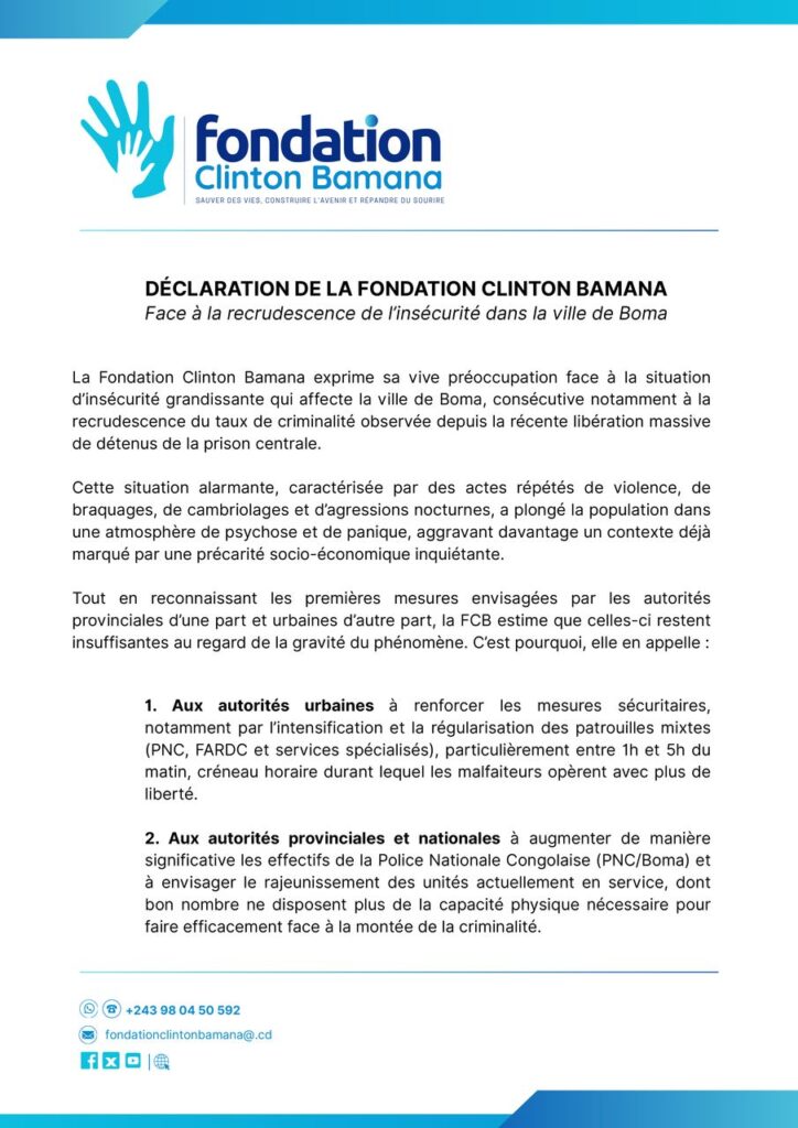 Insécurité à Boma : la suspension des chefs de police confirme la proposition de Me Clinton Bamana 1 IMG 20250829 WA0135