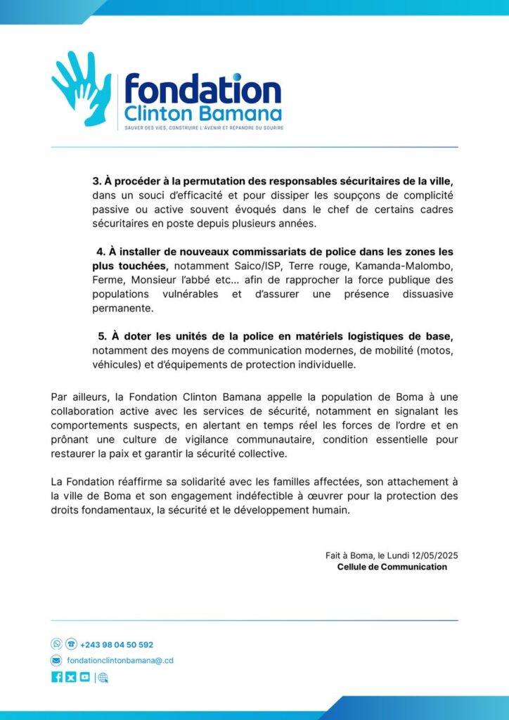 Insécurité à Boma : la suspension des chefs de police confirme la proposition de Me Clinton Bamana 2 IMG 20250829 WA0136