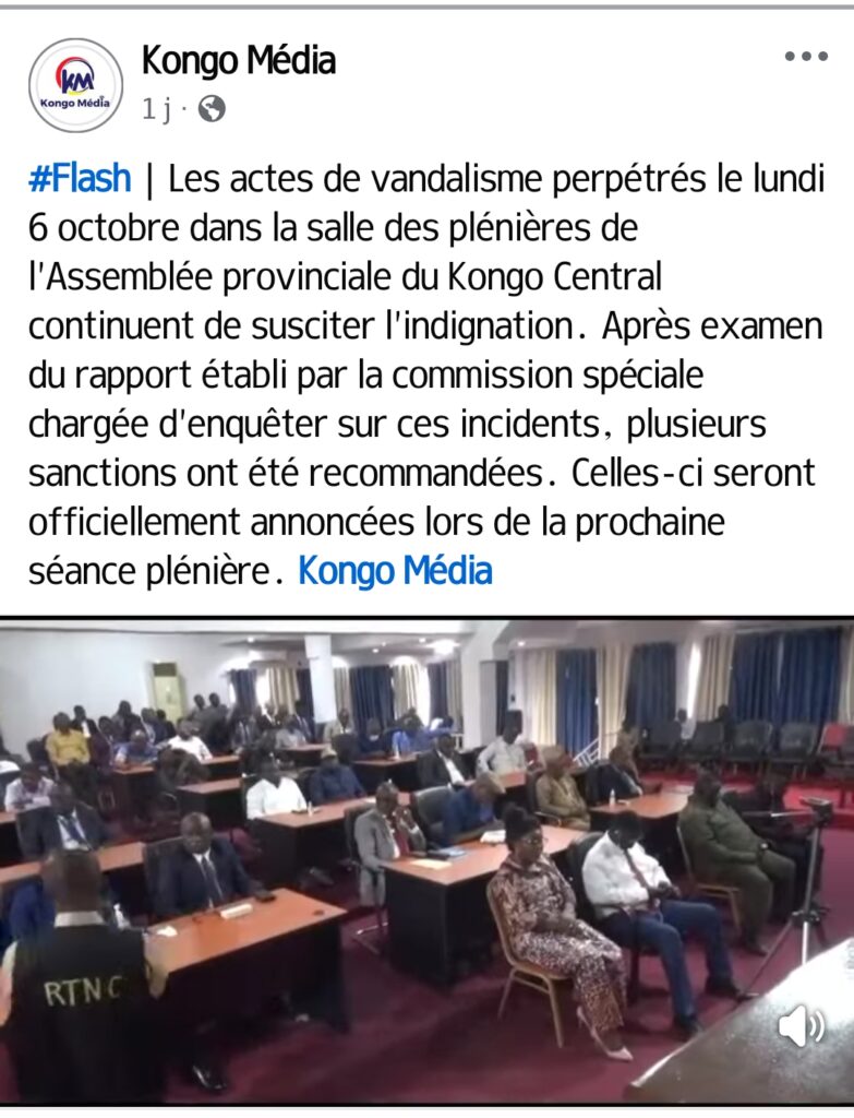 Kongo Central : sentence tombée contre les députés responsables du vandalisme à l’Assemblée provinciale 1 Screenshot 20251127 065534