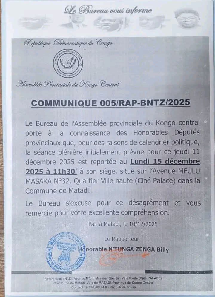 Assemblée provinciale : la poursuite du débat sur le Budget 2026 de nouveau reportée 1 IMG 20251210 WA0263