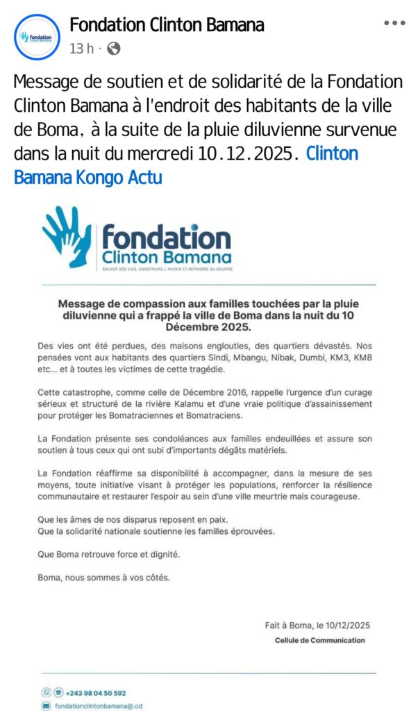 Me Clinton Bamana exprime sa compassion et appelle à la prévention après les inondations meurtrières à Boma 1 Screenshot 20251211 071546