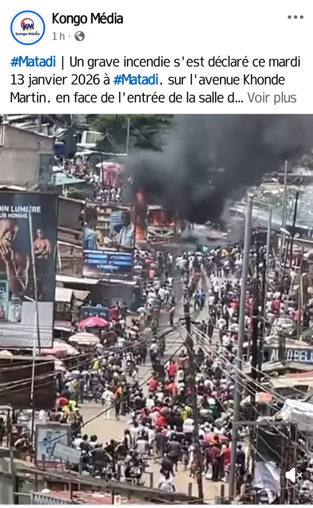 Matadi : un bus de transport s'embrase près du rond-point Kinkanda sans faire des victimes 1 Screenshot 20260113 145459